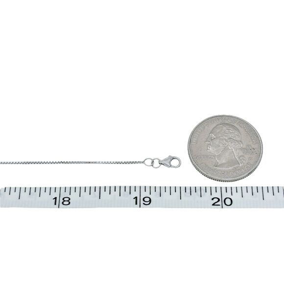 Vintage Sterling Silver 925 0.8mm Adjustable Box Chain Necklace 18"-19.5" - Picture 2 of 3